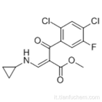 Acido benzenpropanoico, 2,4-dicloro-α - [(ciclopropilammino) metilene] -5-fluoro-β-oxo-, estere metilico CAS 105392-26-5